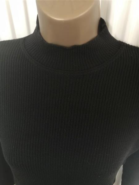 Grote foto lang zwart truitje met opstaande kraag medium kleding dames truien en vesten