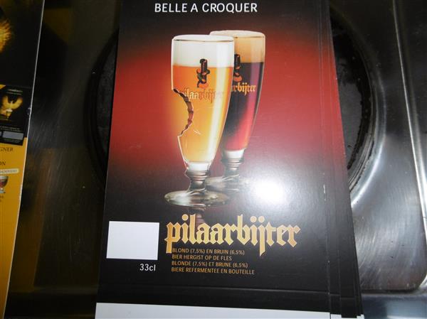 Grote foto tafelreclame karton pilaarbijter nieuw verzamelen biermerken