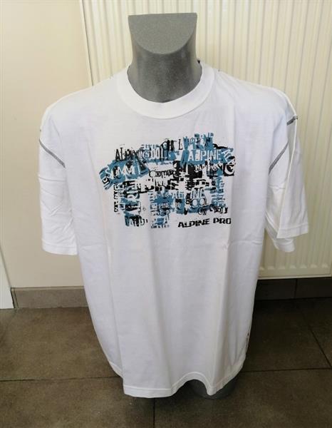 Grote foto knap wit t shirt met blauwe print alpine pro xxl kleding heren t shirts