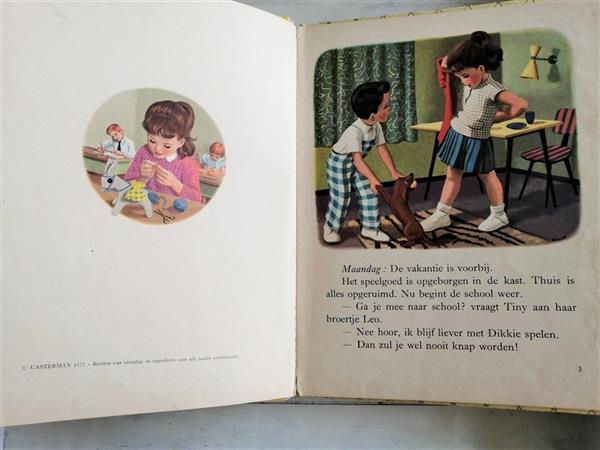 Grote foto tiny op school authentiek hardcover boek 1957 boeken jeugd onder 10 jaar