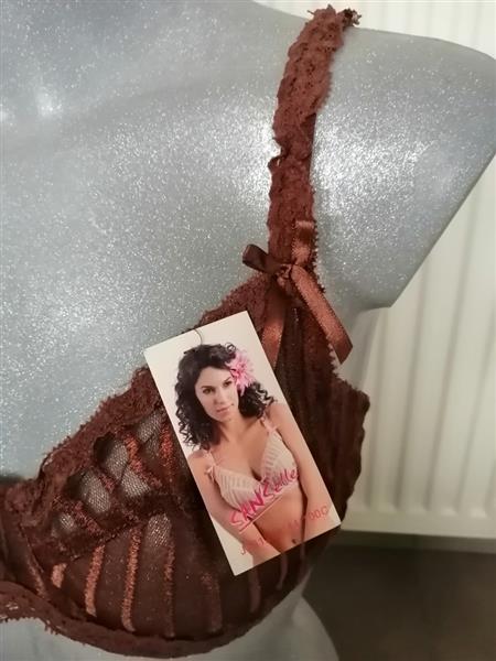 Grote foto chique doorzichtige hazelnootbruine bh 85c kleding dames ondergoed en lingerie