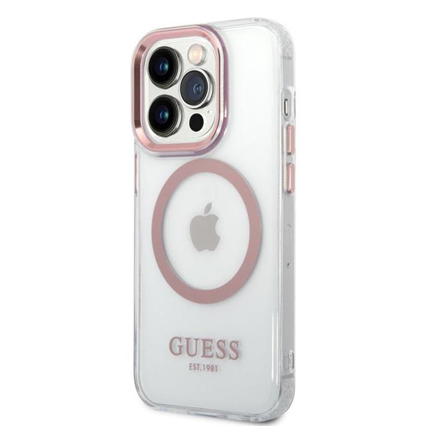 Grote foto guess iphone 14 pro max back cover pink camera buttons mag telecommunicatie mobieltjes