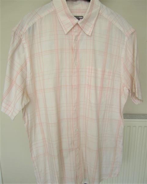 Grote foto vintage wit overhemd met roze ruiten large kleding heren overhemden