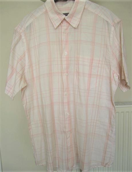Grote foto vintage wit overhemd met roze ruiten large kleding heren overhemden