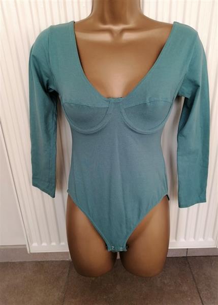 Grote foto petrolgroene beugelbody met lange mouwen medium kleding dames tuniekjes