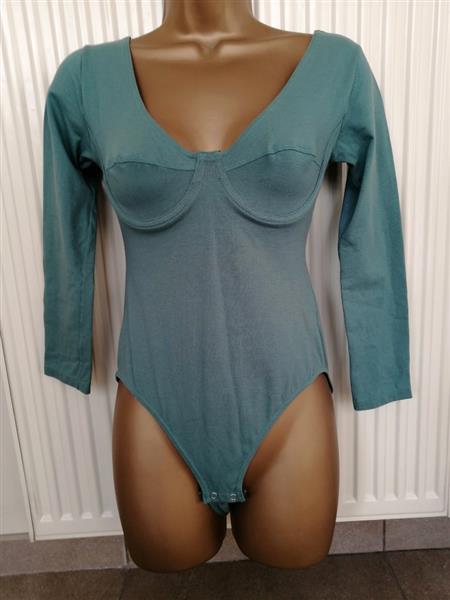 Grote foto petrolgroene beugelbody met lange mouwen medium kleding dames tuniekjes