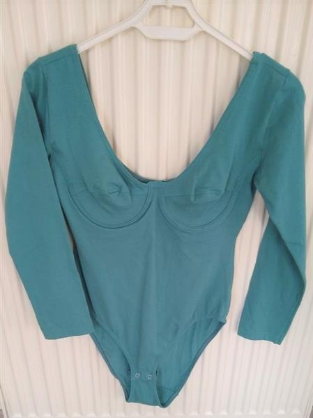 Grote foto petrolgroene beugelbody met lange mouwen medium kleding dames tuniekjes