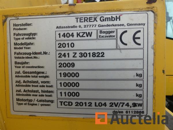 Grote foto schop road rails terex 1404 kzw doe het zelf en verbouw kranen en graafmachines