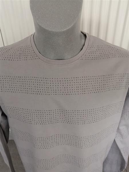 Grote foto nieuwe trendy grijze longsleeve met print xl kleding heren t shirts