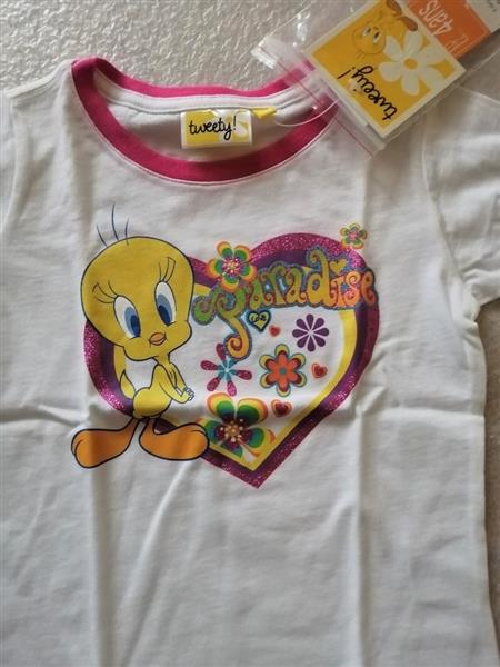 Grote foto wit t shirt van tweety looney tunes 4 jaar kinderen en baby maat 104