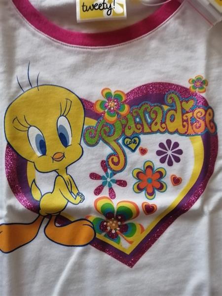 Grote foto wit t shirt van tweety looney tunes 4 jaar kinderen en baby maat 104