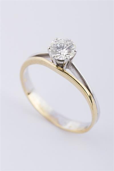 Grote foto wit geel gouden solitair ring met briljant 0.71 ct. kleding dames sieraden