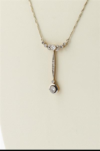 Grote foto gouden art nouveau collier met briljant en diamant kleding dames sieraden