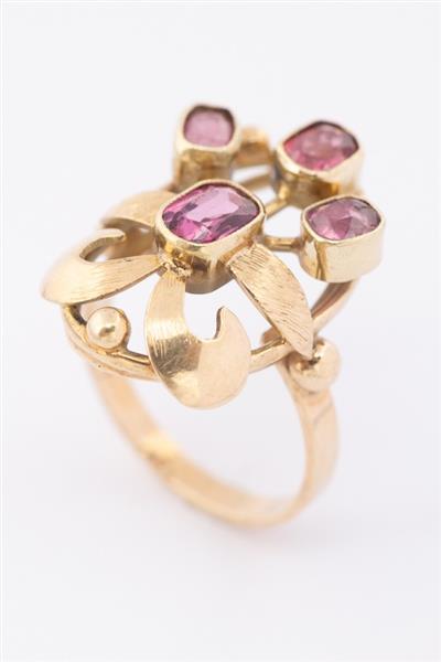 Grote foto gouden ring met toermalijn kleding dames sieraden