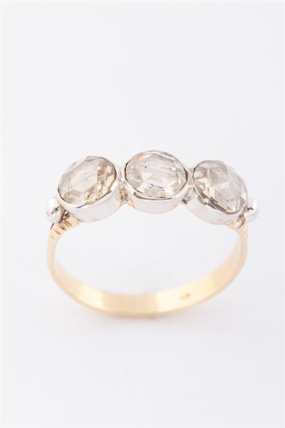 Grote foto antieke gouden rij ring met roos diamanten kleding dames sieraden