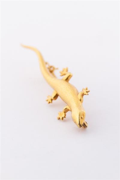 Grote foto gouden salamander broche kleding dames sieraden