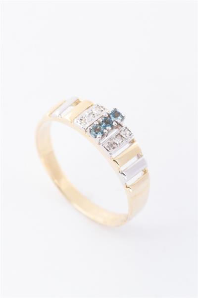 Grote foto gouden ring met saffieren en briljanten kleding dames sieraden