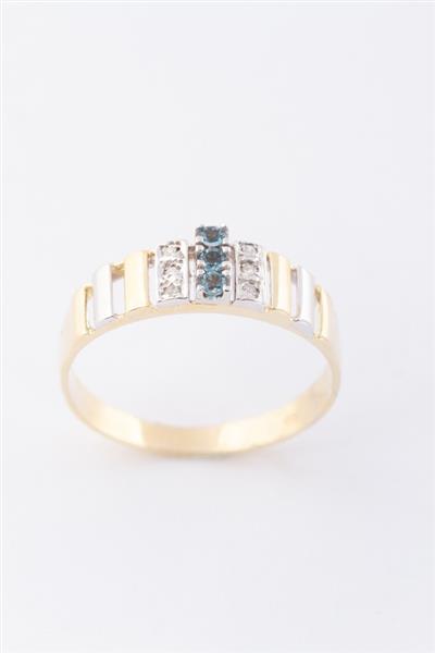 Grote foto gouden ring met saffieren en briljanten kleding dames sieraden