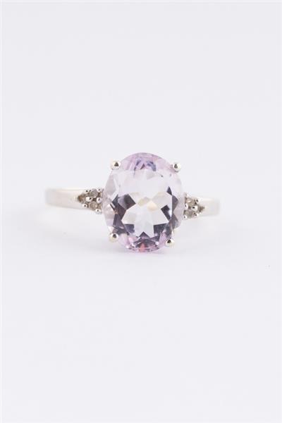 Grote foto 9 krt. ring met amethist en 6 diamanten bwg kleding dames sieraden