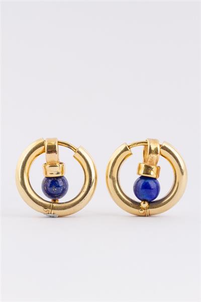 Grote foto gouden oor ringen met lapis lazuli kleding dames sieraden