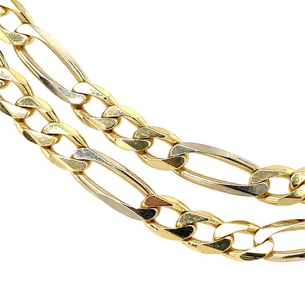 Grote foto bicolour gouden fantasie collier 52 cm 14 krt kleding dames sieraden
