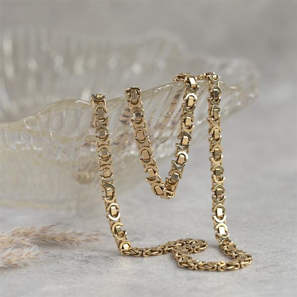Grote foto gouden konings collier 63 cm 14 krt kleding dames sieraden