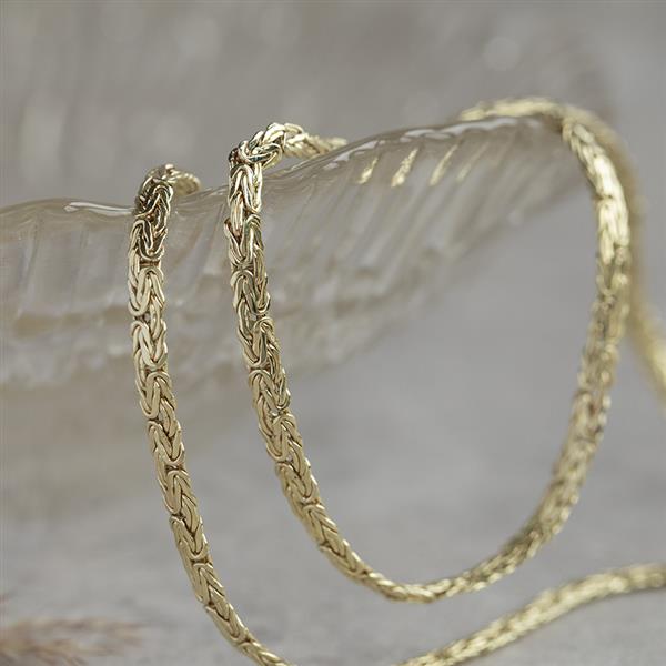 Grote foto gouden collier koningsschakel 50 cm 14 krt kleding dames sieraden