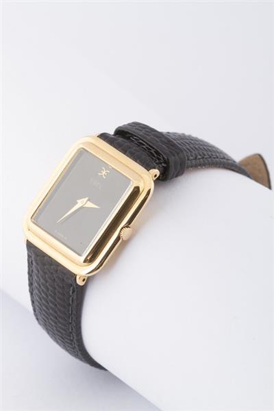 Grote foto gouden ebel horloge aan lederen band antiek en kunst curiosa en brocante