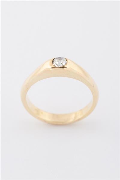 Grote foto gouden ring met een roos geslepen diamant kleding dames sieraden