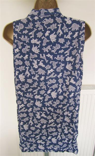 Grote foto koningsblauwe mouwloze tuniek met print medium kleding dames tuniekjes