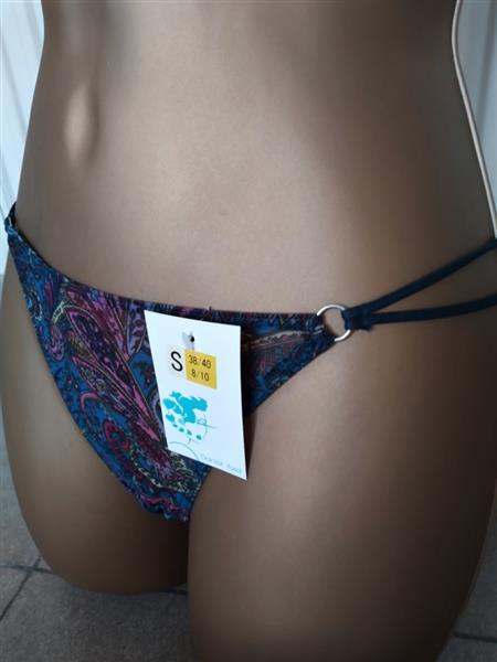 Grote foto koningsblauwe doorzichtige string paisley motief kleding dames ondergoed en lingerie