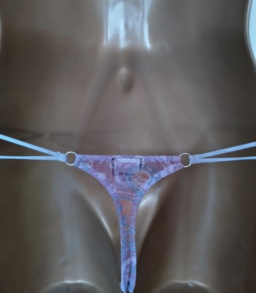 Grote foto lila doorzichtige string met paisley motief kleding dames ondergoed en lingerie