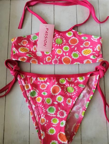 Grote foto supermooie framboosroze bikini met print kinderen en baby overige