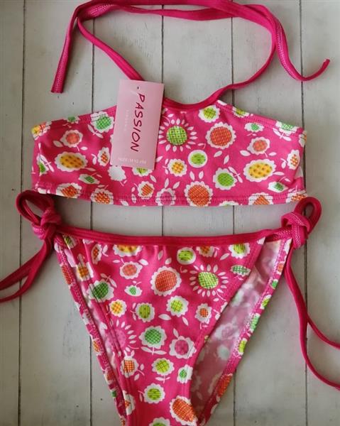 Grote foto supermooie framboosroze bikini met print kinderen en baby overige