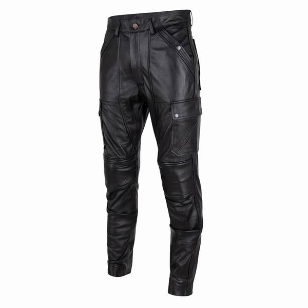 Grote foto heren leren broek model motor motoren kleding