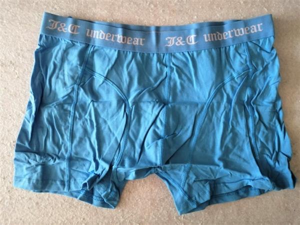 Grote foto set van 2 blauwe boxershorts met lange pijpjes kleding heren ondergoed