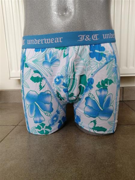 Grote foto set van 2 blauwe boxershorts met lange pijpjes kleding heren ondergoed