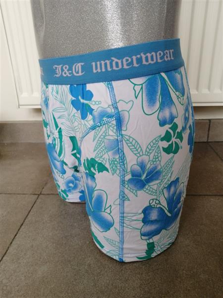 Grote foto set van 2 blauwe boxershorts met lange pijpjes kleding heren ondergoed