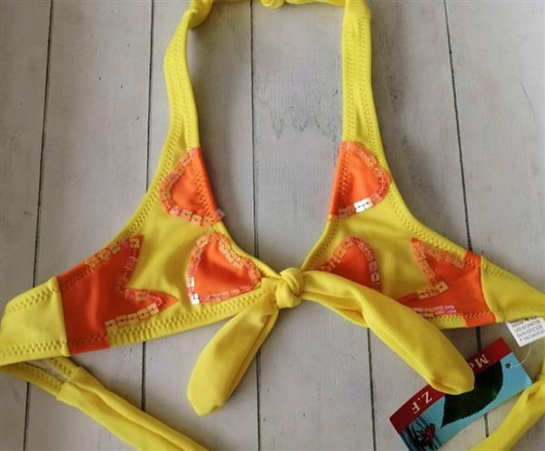 Grote foto prachtige gele bikini met paillettes 4 6 jaar kinderen en baby maat 110