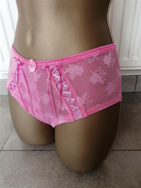 Grote foto fuchsia doorzichtig torselet met hipster 70b 75b kleding dames ondergoed en lingerie