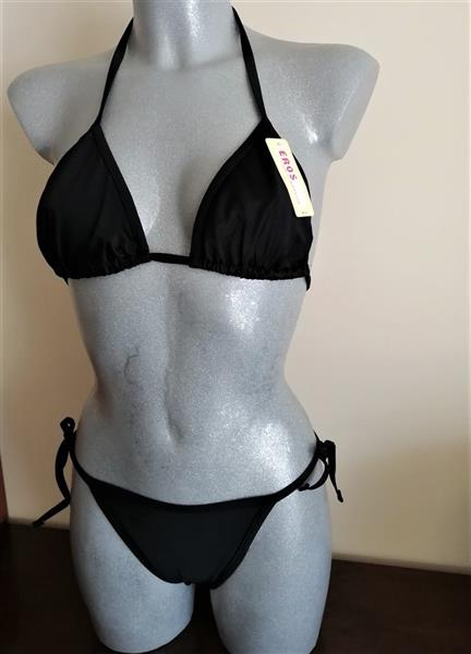 Grote foto zwarte 3 delige bikini met pareo en string m l xl kleding dames badmode en zwemkleding