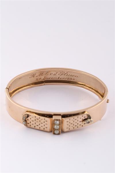 Grote foto antieke gouden armband met parels kleding dames sieraden