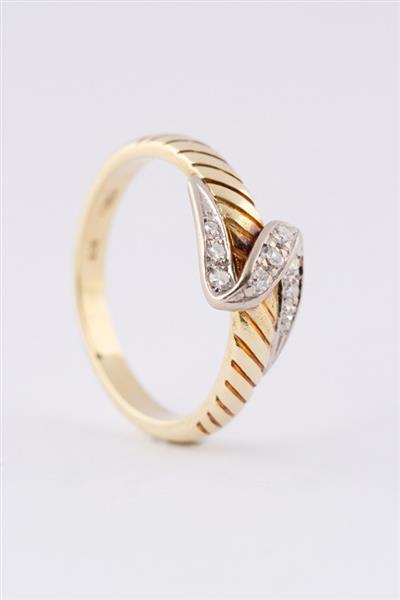 Grote foto wit geel gouden slag ring met 9 diamanten kleding dames sieraden