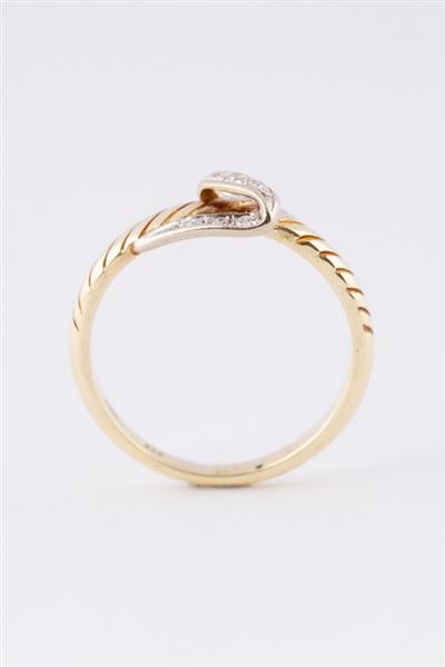 Grote foto wit geel gouden slag ring met 9 diamanten kleding dames sieraden