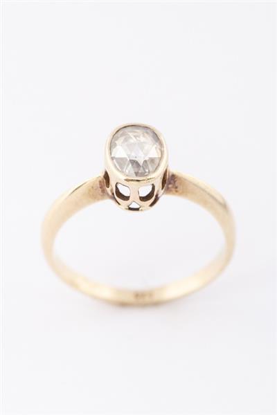 Grote foto gouden ring met een roos geslepen diamant kleding dames sieraden