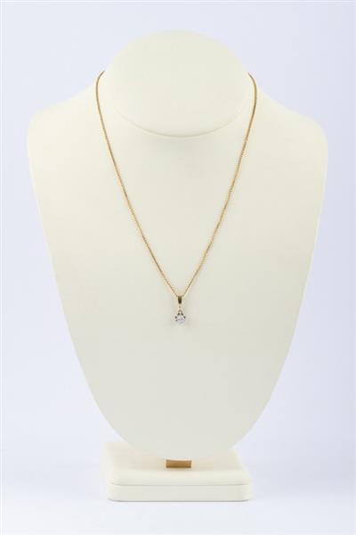 Grote foto wit geel gouden solitair hanger met briljant kleding dames sieraden