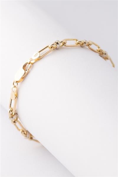 Grote foto wit geel gouden schakel armband kleding dames sieraden
