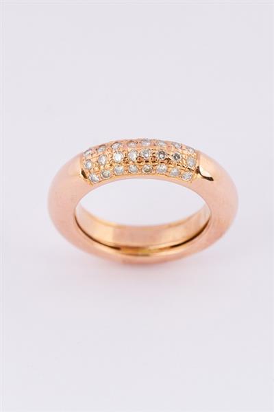 Grote foto gouden ros band ring met 24 briljanten kleding dames sieraden