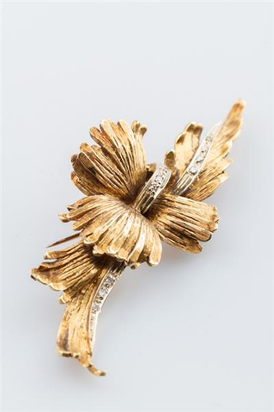 Grote foto gouden bloem broche met diamanten 8 kant kleding dames sieraden