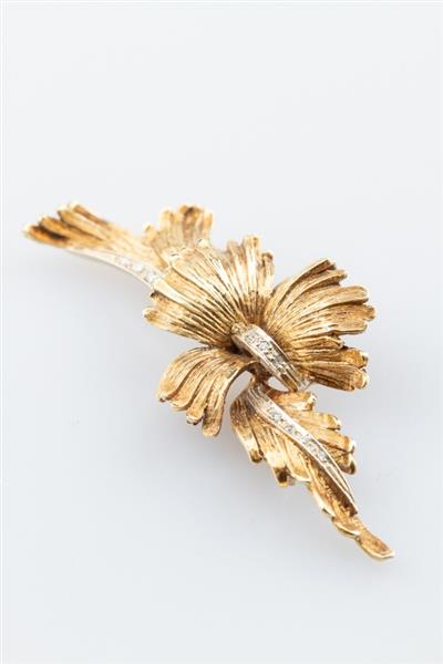 Grote foto gouden bloem broche met diamanten 8 kant kleding dames sieraden